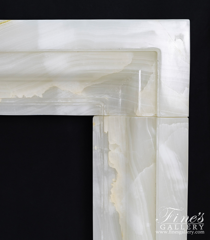 Marble Fireplaces  - Contemporary Carved Onyx Fireplace Mantel Surround - MFP-2518